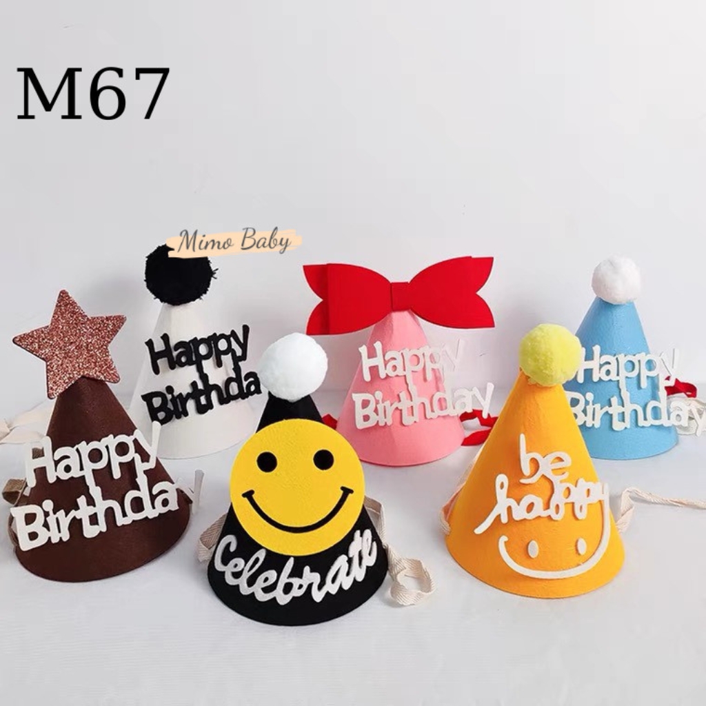 Mũ nón trang trí sinh nhật hình chóp phong cách hàn quốc Mimo Baby M67