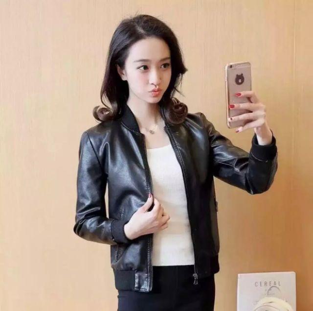 Áo khoác da nữ chất lừ xịn sò cá tính mạnh mẽ phong cách năng động Hàn Quốc 2019 AB0037