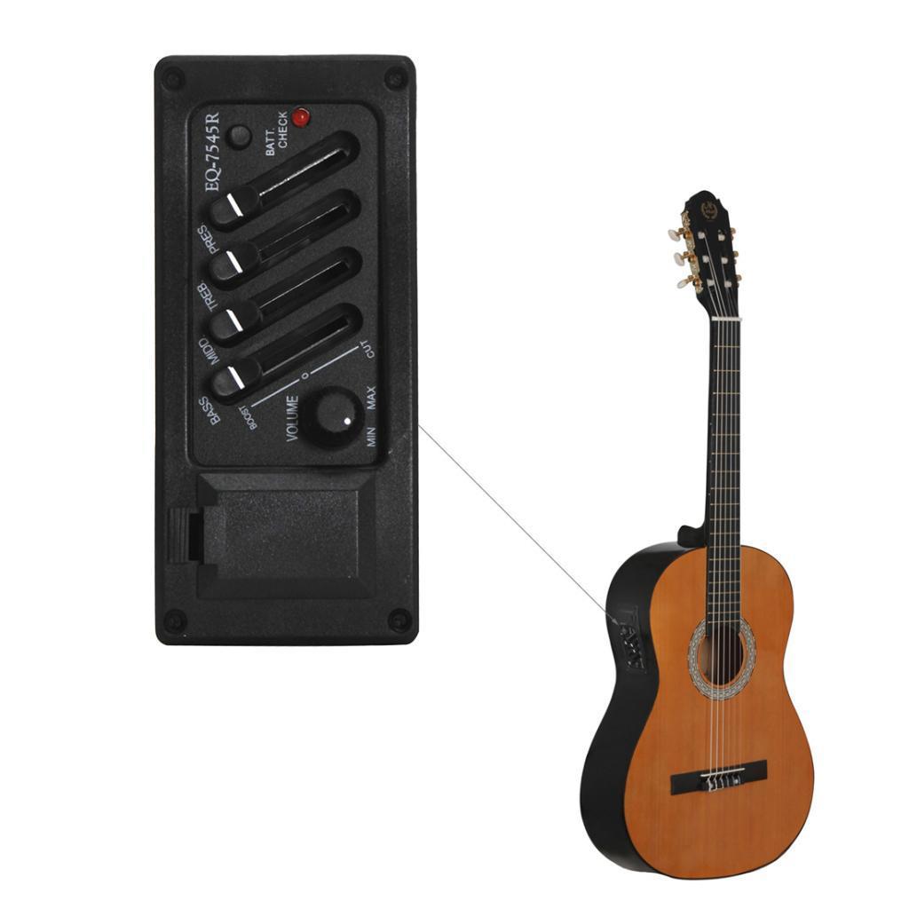 4-Band Acoustic Guitar EQ Equalizer   and Volume Amplifier Preamp Pickup
