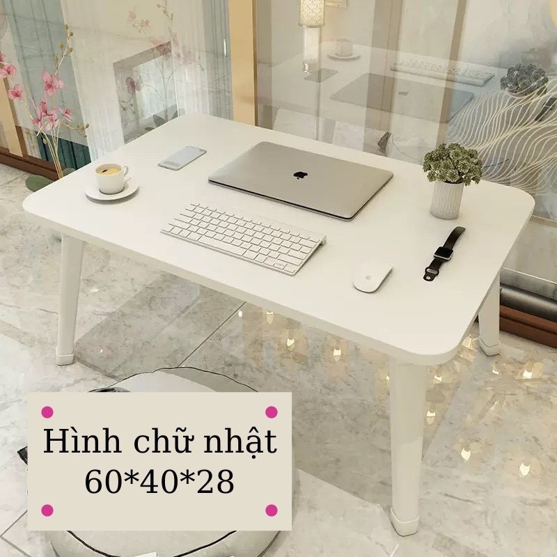 Bàn Học Sinh, Làm bàn Việc, Để Laptop Màu Trắng Chân Gấp Gọn