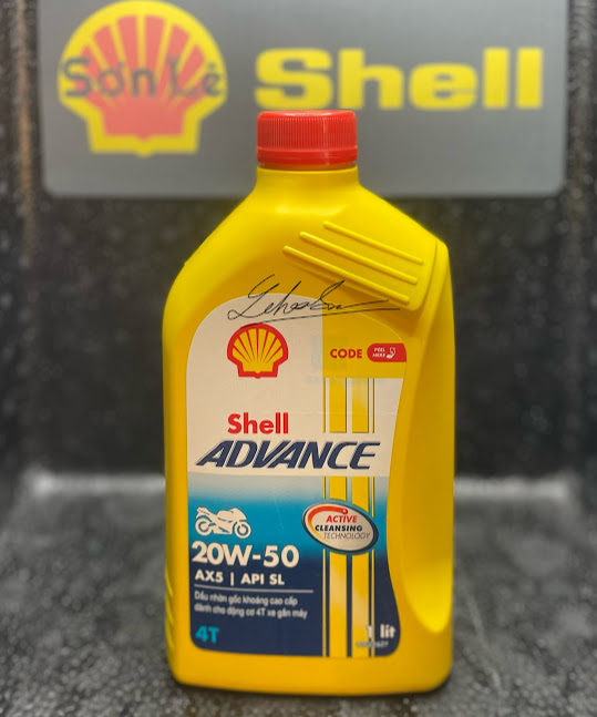 Shell ax5 20w-50. 1L . Shell vàng cho xe chở nặng (chuyên shipper giao hàng)