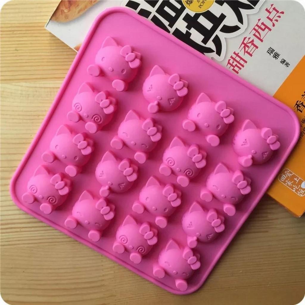Khuôn Silicon Đổ Socola/Thạch/Đá/Kẹochipchip/Pudding Hình Kitty Cảm Xúc