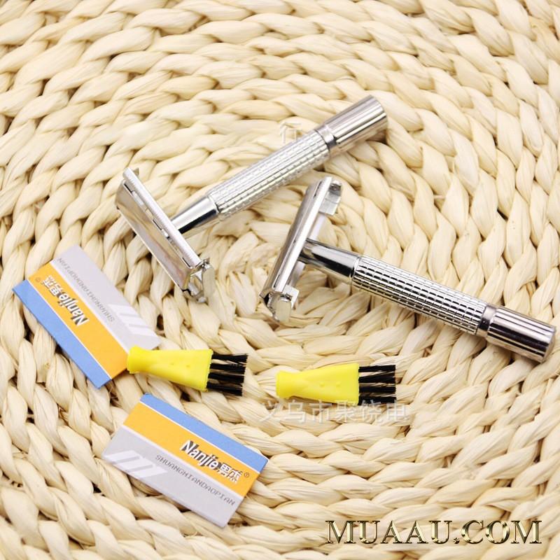 Bàn Cạo Râu Thủ Công 2 Lưỡi Inox Không Gỉ NJ997 Giá Rẻ️! Dao Cạo Râu Cổ Điển Siêu Bền️