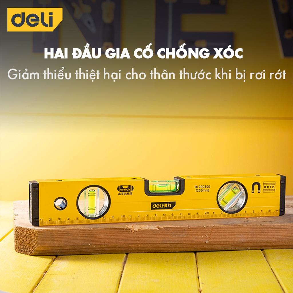 Thước Thủy Deli Cao Cấp Chính Hãng - Chất Liệu Hợp Kim Nhôm Siêu Bền, Chính Xác Tuyệt Đối, Tiện Dụng DL290230 EDL290400