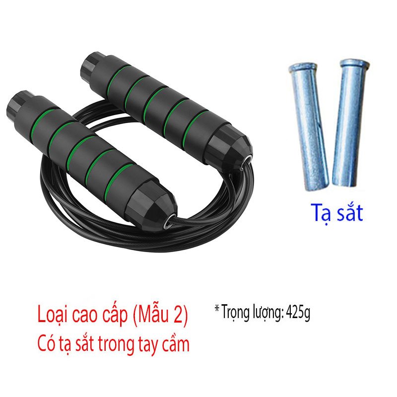 Dây Nhảy Tập Thể Dục Thể Thao, Dây Nhảy MUAY, BOXING Lõi Thép (Tạ Sắt) Cao Cấp 2,7m Siêu Rẻ Có Thể Cắt Bớt Dây