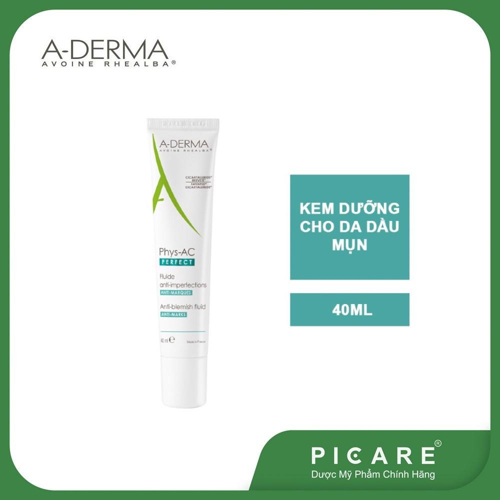 Kem Dưỡng A-Derma Kiềm Dầu Cho Da Nhờn Mụn Phys-AC Perfect Anti-Blemish Fluid 40ml