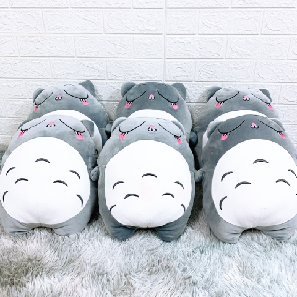 Gấu Bông Gối Ôm Totoro Xinh Xắn Size 40cm Tặng Khẩu Trang Thời Trang Vải Su Màu Ngẫu Nhiên