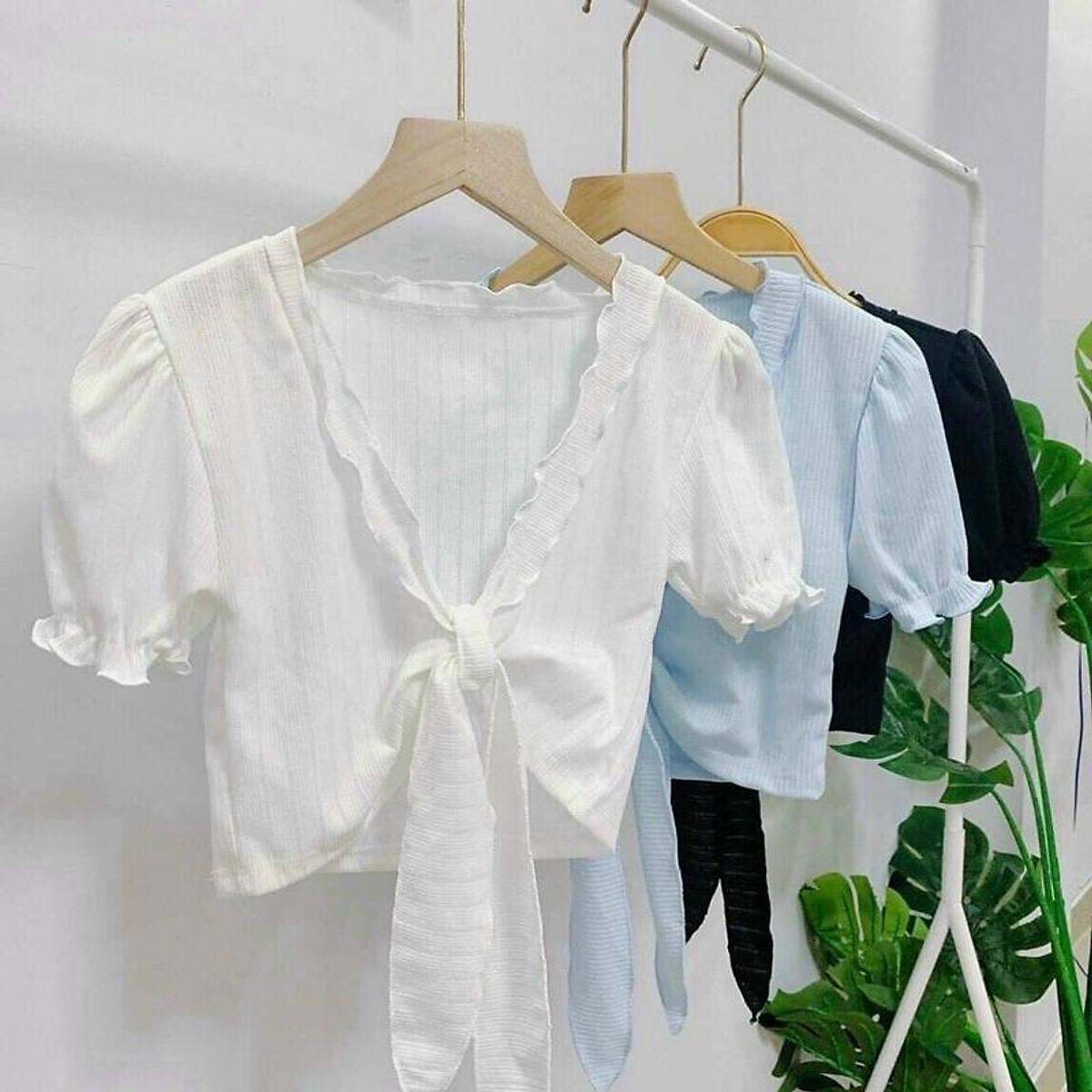 Hình thật áo croptop cột nơ sexy hot nhất