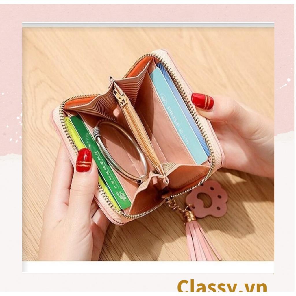 Ví nữ mini Classy bàn chân chó có đính tua rua đựng tiền phong cách hàn quốc dễ thương T1160