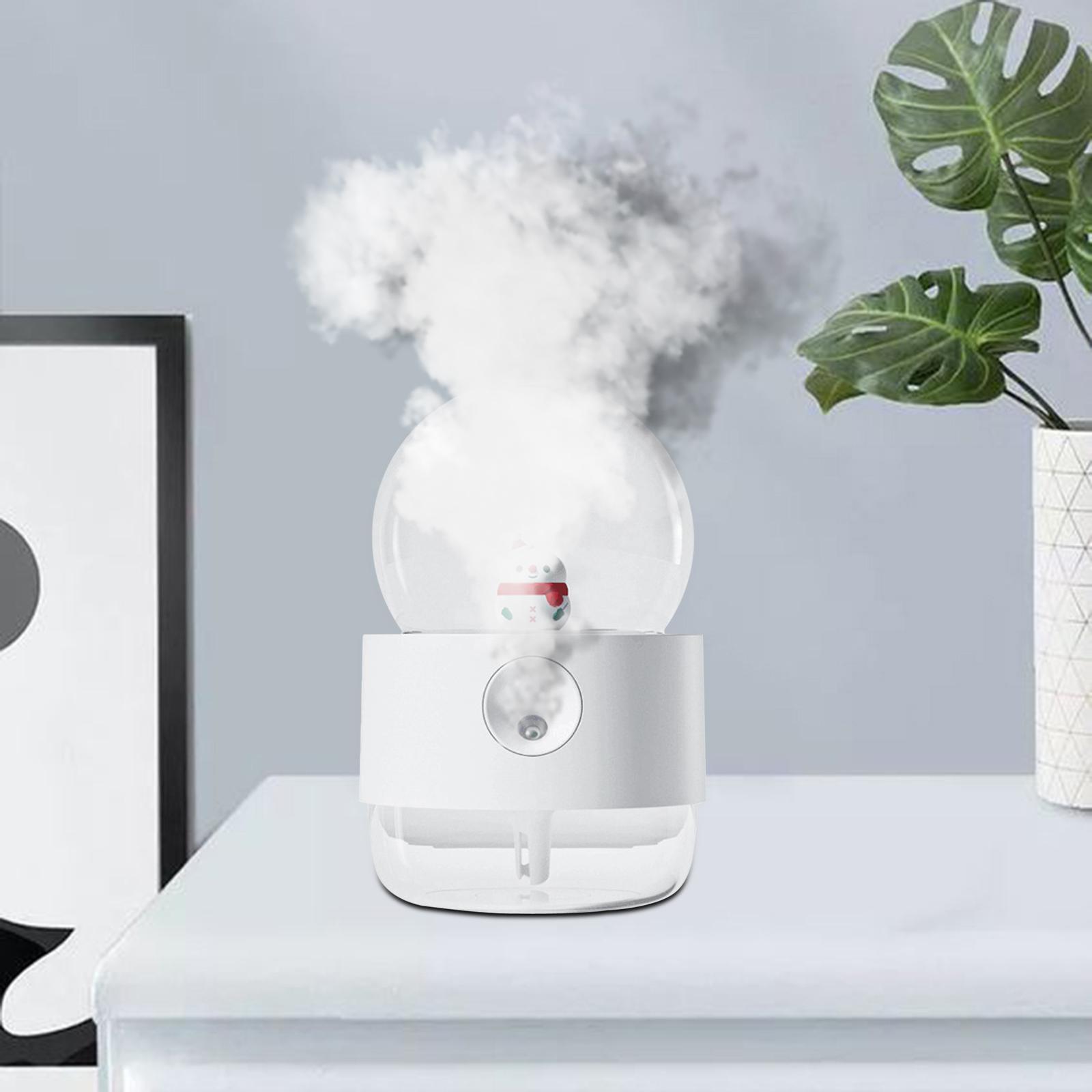Desktop Humidifiers, 300ml Small Air Humidifier, Rotating Crystal Ball Mini Humidifiers, Cool Mist Sprayer with Night Light for Home,Office, Plants