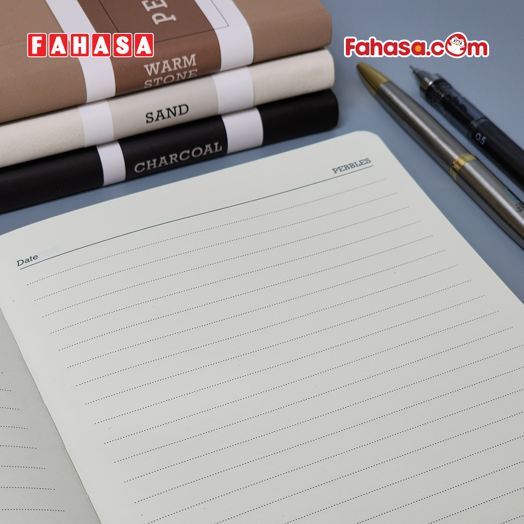 Sổ Bìa Da Pebbles A5 - Kẻ Ngang - 144 Trang 100gsm - The Sun - Warm Stone