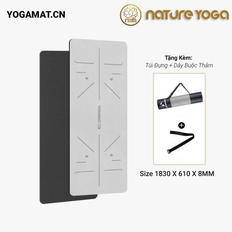 Thảm tập yoga 8mm định tuyến Hoa Sen Kèm túi Đựng