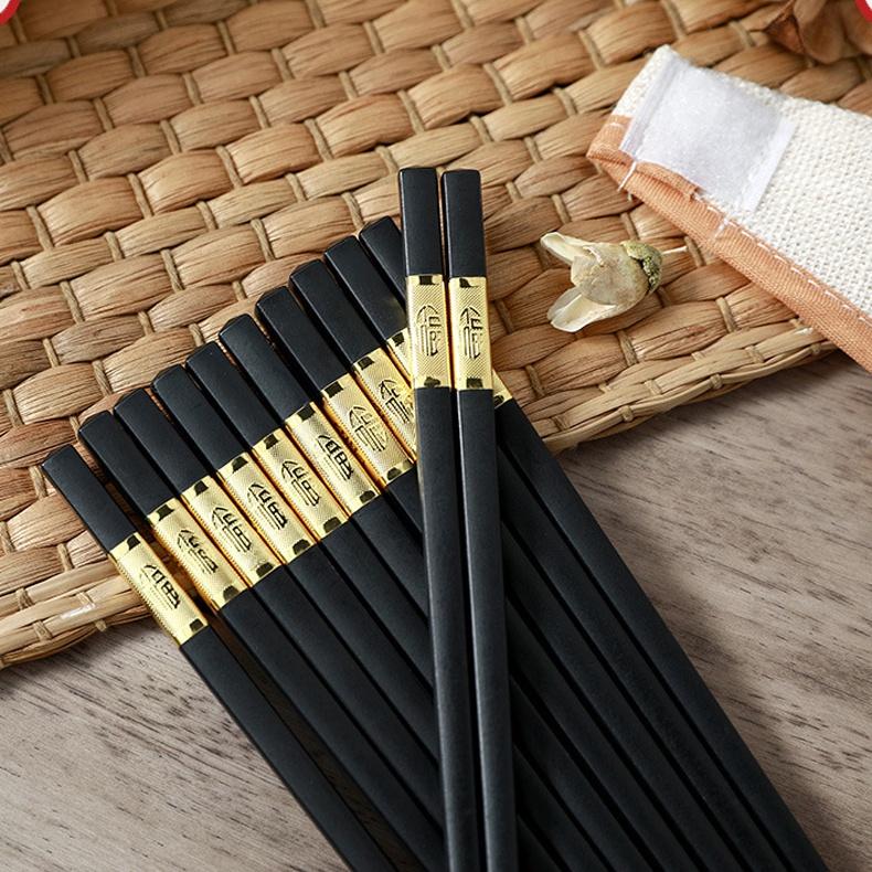 Đũa ăn cơm màu đen COMBO 10 đôi đũa chất liệu nhựa an toàn không độc hại Đồ gắp thức ăn Dụng cụ nhà bếp 10D