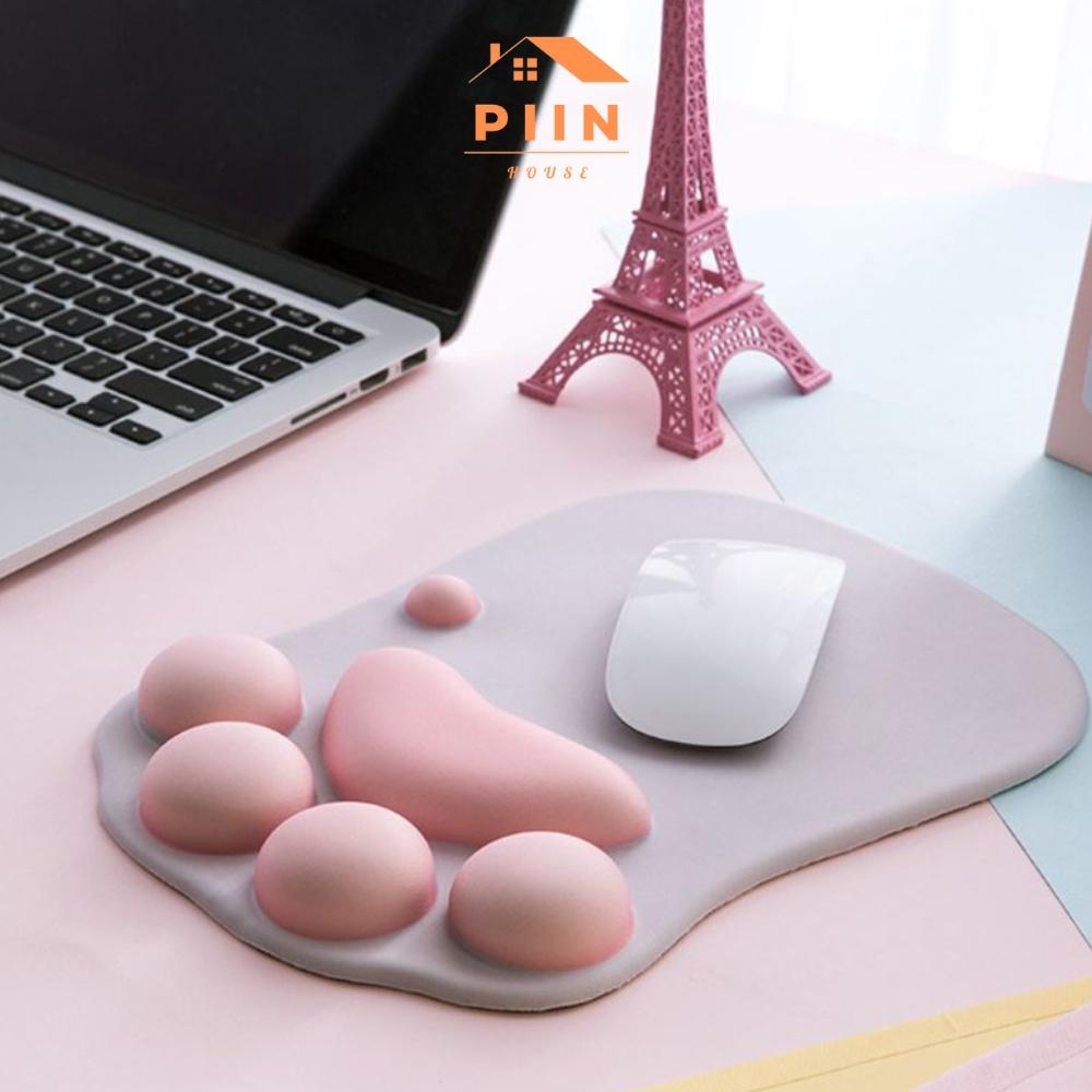 Miếng lót chuột cỡ lớn có đệm đỡ tay silicone pad chuột hình chân mèo cute