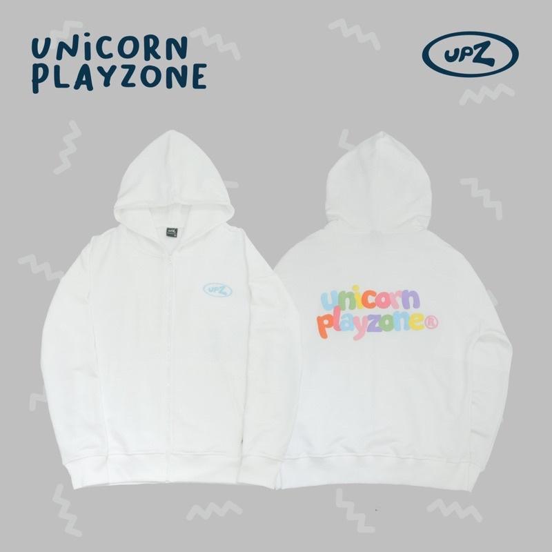 UPZ Áo Khoác Hoodie Dây Kéo In Unicorn Play Zone Chữ Bảy Màu