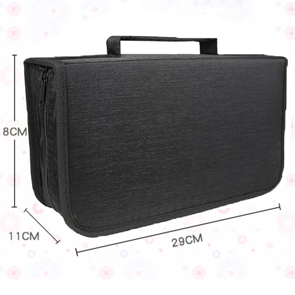 2Pcs CD DVD Case Game Disk Carrying Case Zipper Storage Bag for Office