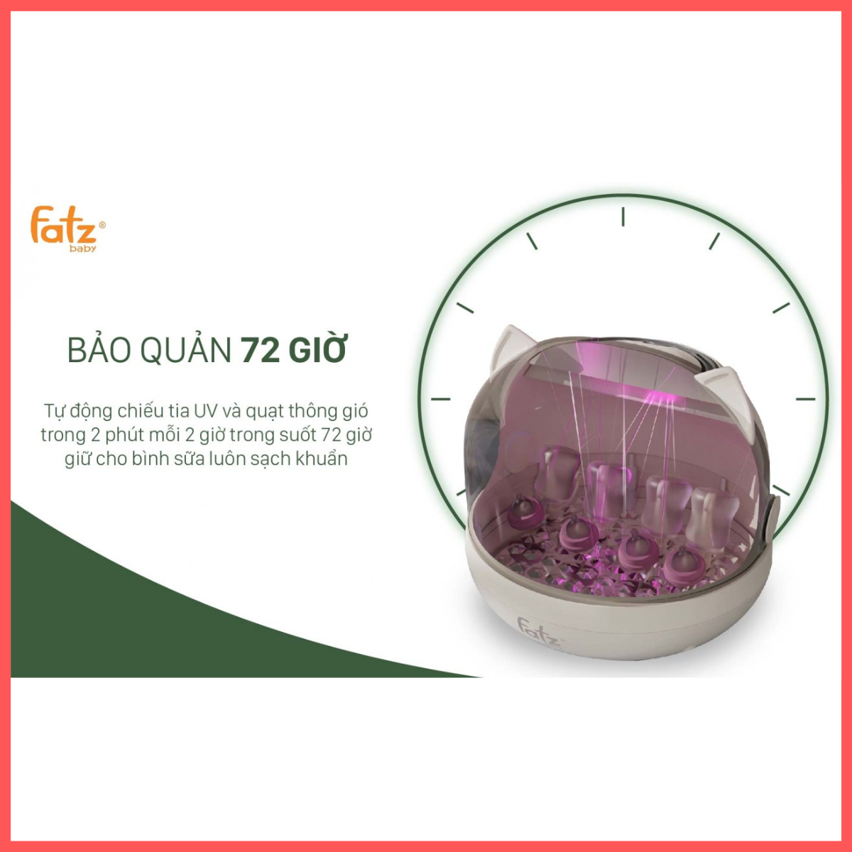 MÁY ÚP BÌNH SỮA TIỆT TRÙNG UVC SẤY KHÔ &amp; BẢO QUẢN - TIDY 1 - FB4268WM