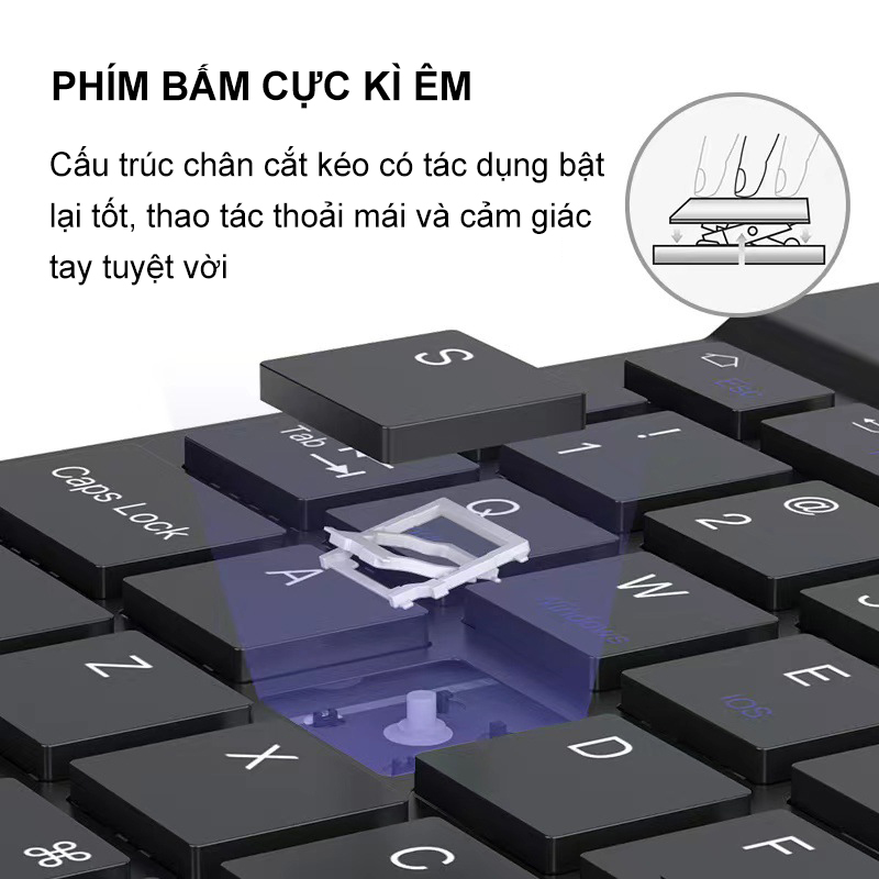 Bộ bàn phím bluetooth không dây mini, thoải mái, tiện dụng -D1435