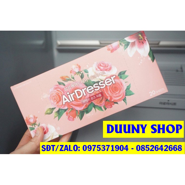 GIẤY THƠM AROMA SHEET HƯƠNG HOA HỒNG PHÁP DÙNG CHO MÁY GIẶT KHÔ HẤP SẤY