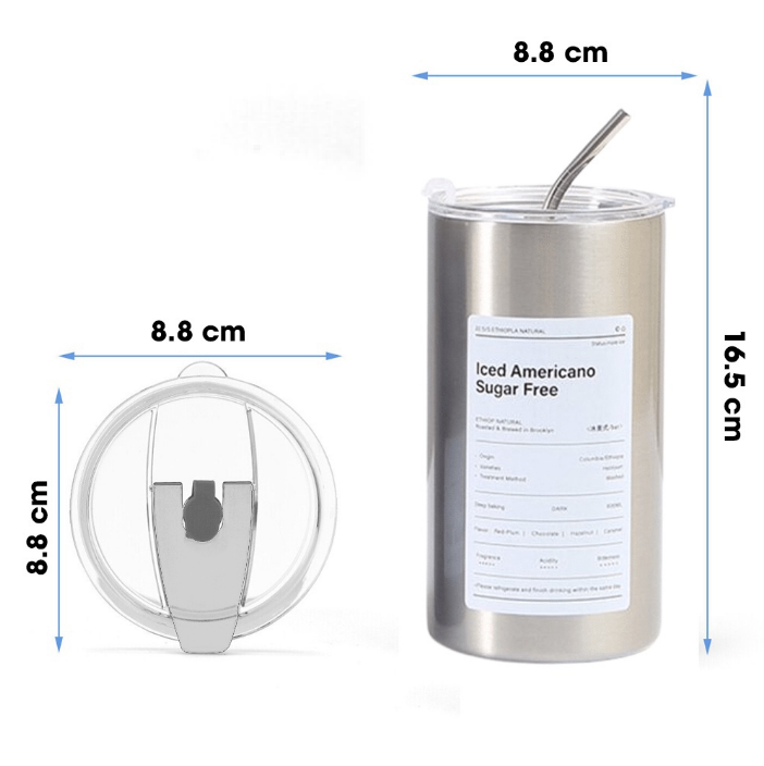 Ly giữ nhiệt iced americano inox 304 cao cấp, cốc giữ nhiệt 600ml có ống hút tiện lợi GD699-lytru600