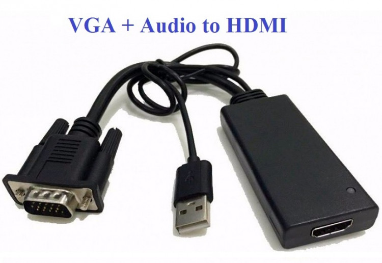 Cáp VGA to HDMI có âm thanh nguồn USB