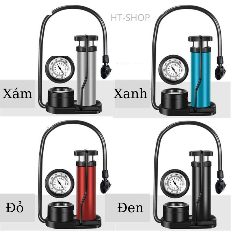 Bơm hợp kim nhôm loại đạp chân dùng cho xe đạp, xe máy, ô tô tặng kèm kim bơm banh và bơm thú hơi - Bơm đa năng