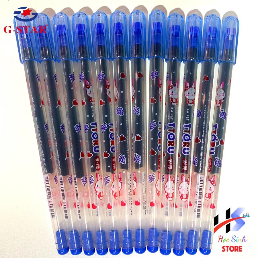 Hộp 12 Cây Viết Nho Thơm 0.38mm Đông A TTORU Hàn Quốc Mực Xanh, Tím