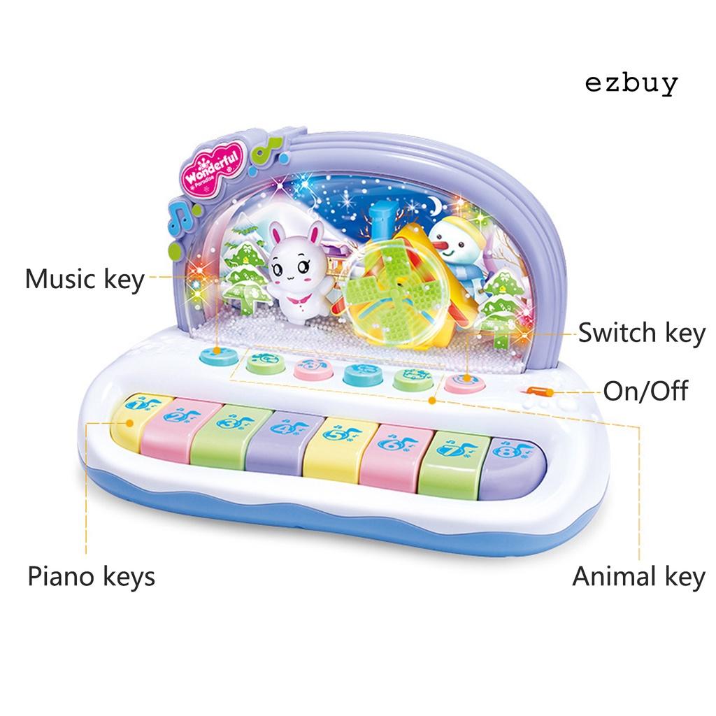 EY-Cartoon Glowing Electronic Early Educational Snowflakes Music Children Organ Toy