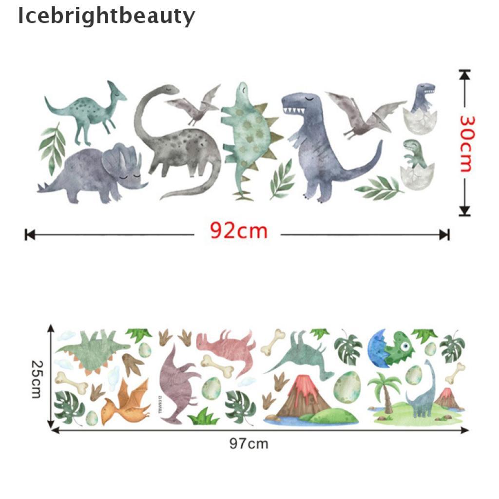 Icebrightbeauty 3d Dinosaur Wall stickers Cartoon Living Room Jurassic Period Animal Decal VN