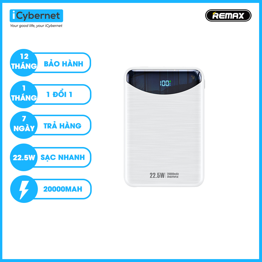 Sạc dự phòng sạc nhanh 22.5W Remax RPP-68 dung lượng 20000mAh - Hàng chính hãng