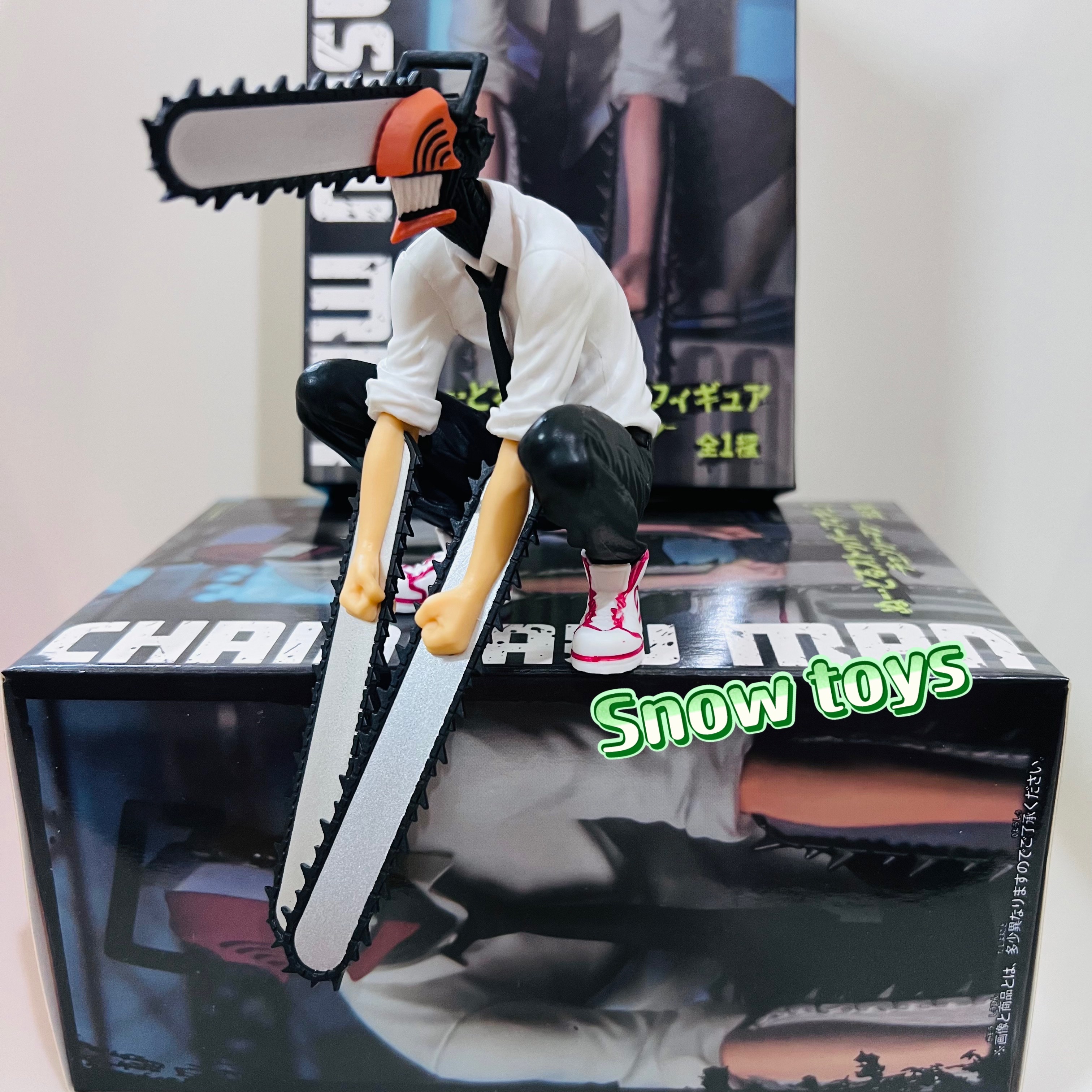 Mô hình Chainsaw Man - Nhân vật Denji hóa Quỷ cưa máy ngồi siêu ngầu Kích thước Denji Cao 14,5cm - Fullbox Chainsaw man