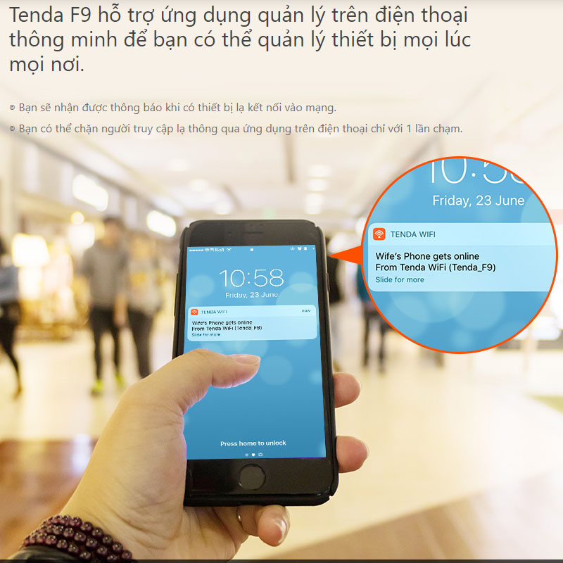 Thiết bị phát wifi không dây chuẩn 600Mbps Wireless Router F9 Tenda hàng chính hãng