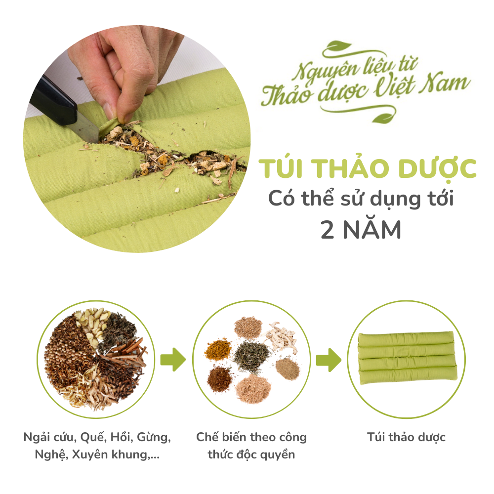 Túi chườm Lưng Hông - Gối chườm nóng thảo mộc dùng lò vi sóng làm nóng, giúp giảm đau lưng hông do thoái hóa, thoát vị đĩa đệm, căng cứng cơ, ngồi lâu ở một tư thế  - Hapaku