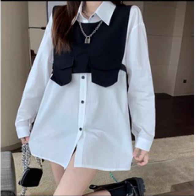 Sơmi thiết kế 2in1 Unisex