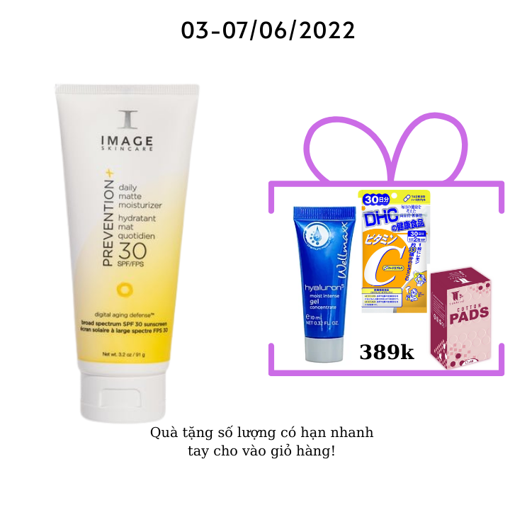 Kem chống nắng cho da dầu mụn Image Prevention Daily Matte Moisturizer SPF30+ 91g