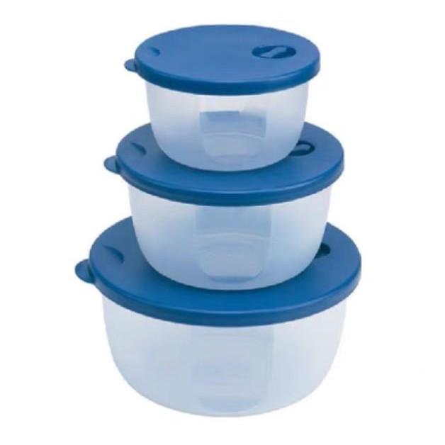 Bộ 3 bát nhựa để lò vi sóng đựng thức ăn trong tủ lạnh đa năng cao cấp
