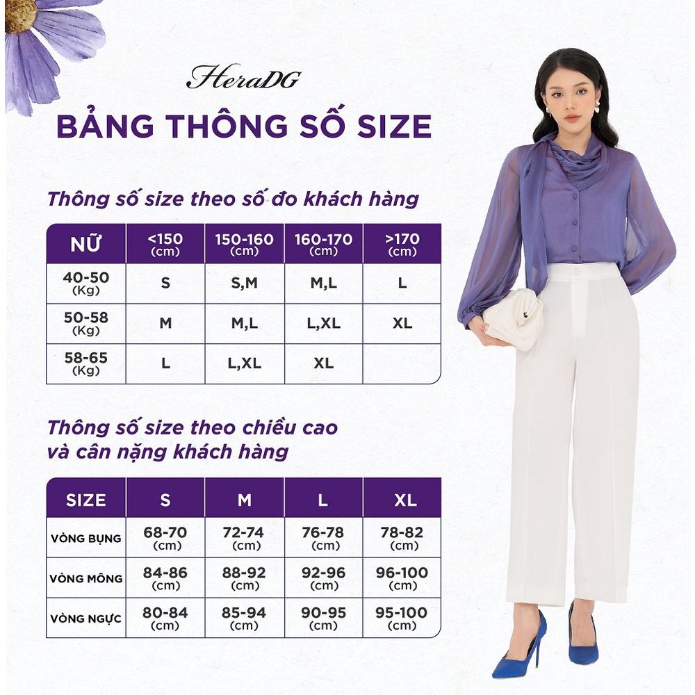 Áo sơ mi trắng nữ nhún vai, tay bồng, chất liệu Recycle từ vải hàu độc quyền HeraDG SASBB3003