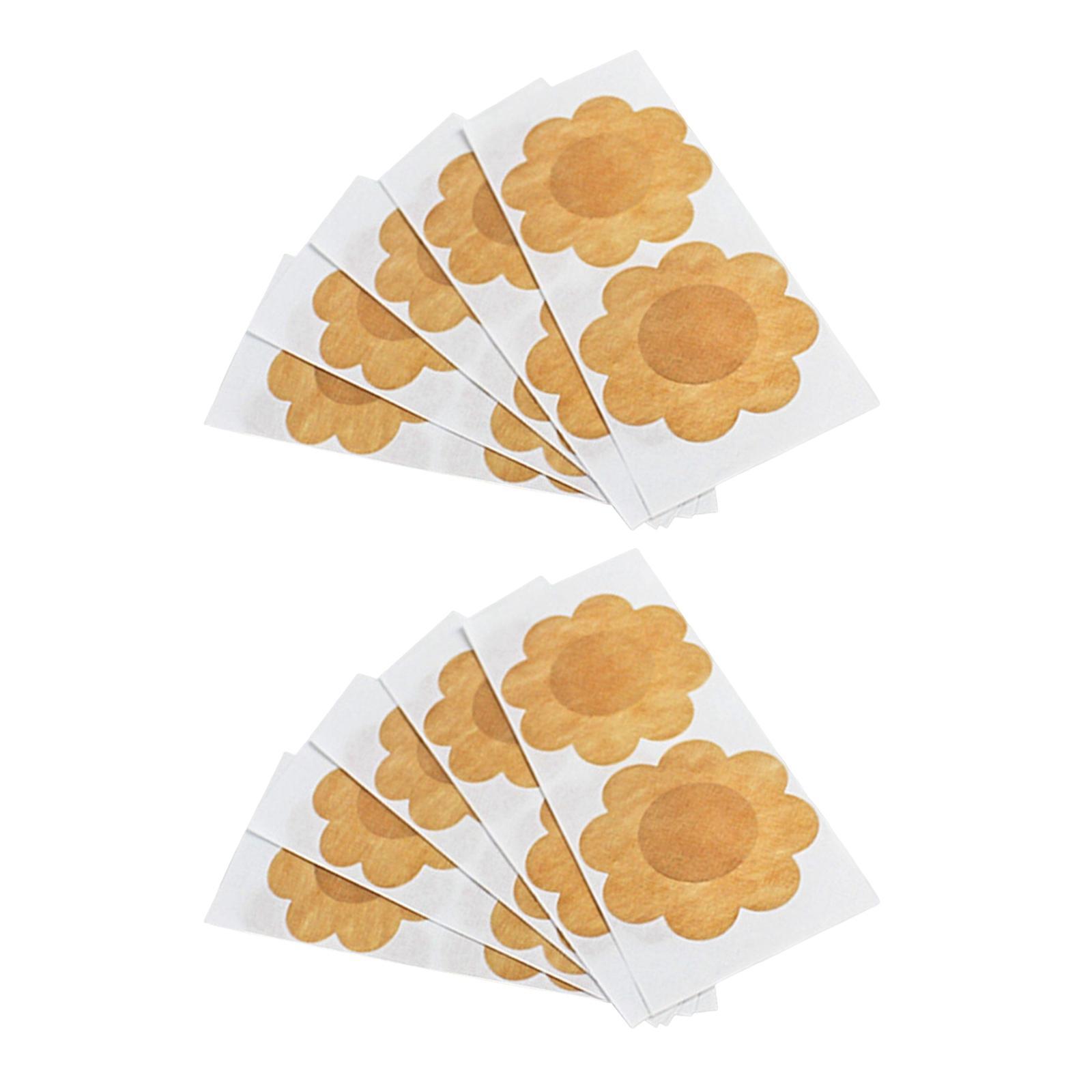20 Pieces Nipples Cover Breast Pasties Disposable Pad for Anniversary Khaki