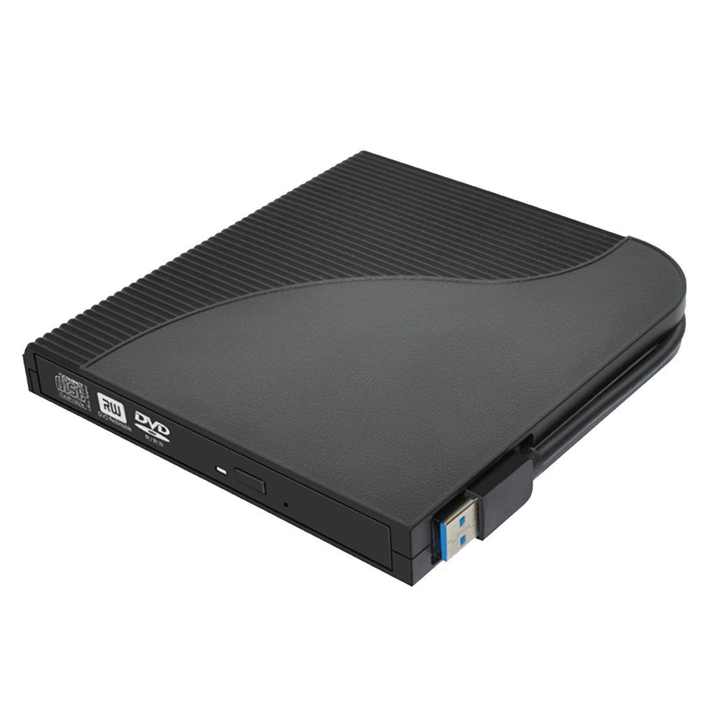 USB3.0 DVD ROM CD ROM Writer Drive Burner Reader External Player for Win 7 8 10 XP, , Black