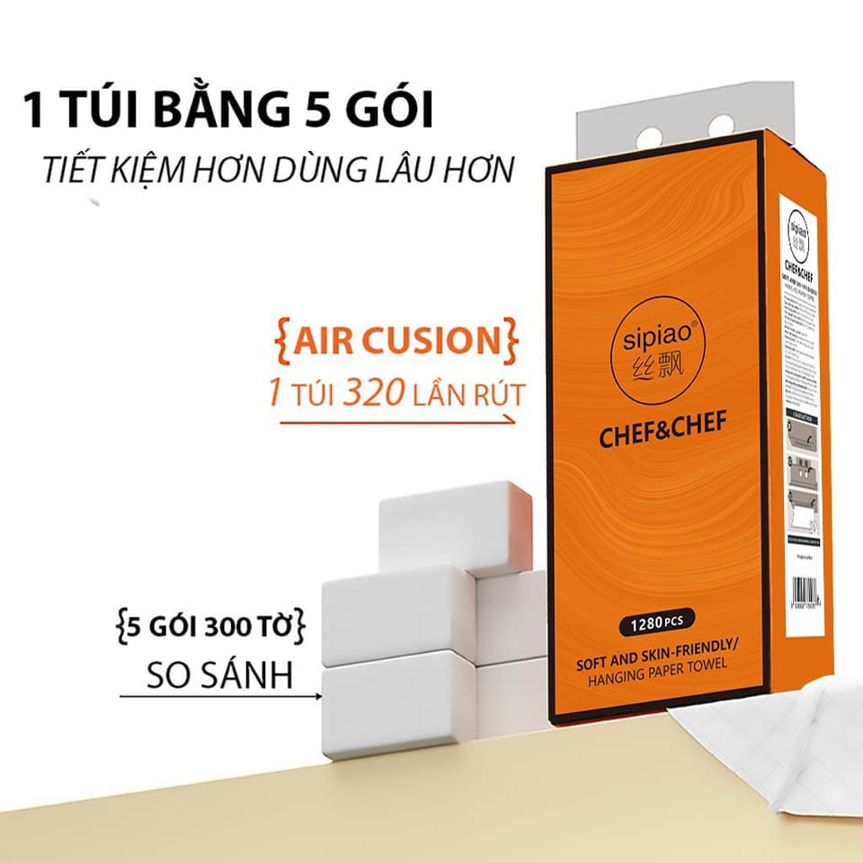 THÙNG 4 GÓI GIẤY RÚT SIÊU TO CHEERFUL NỘI ĐỊA TRUNG SIÊU NHIỀU - MỖI GÓI 1280 TỜ