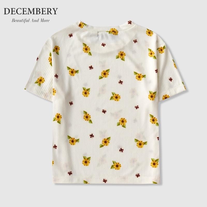 Áo Croptop Decembery Hoạ Tiết Hoa