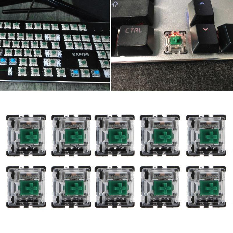 Set 10 Bàn Phím Cơ Mx 3 Pin Màu Xanh Trong Suốt