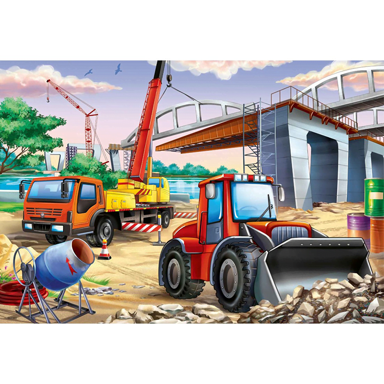 Xếp hình puzzle Construction & Cars 2 bộ 24 mảnh RAVENSBURGER RV051571
