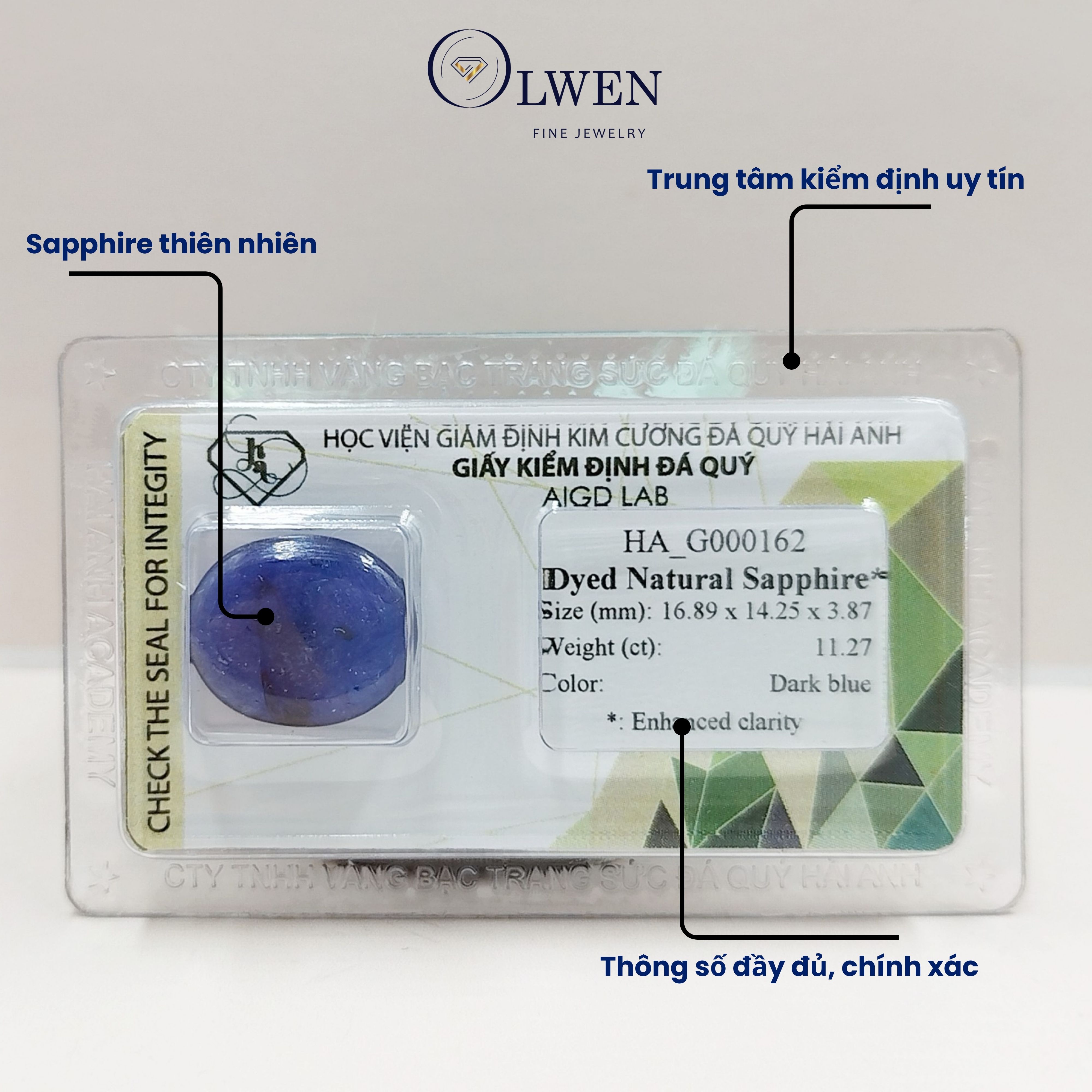 Viên đá Sapphire thiên nhiên HA-G000162