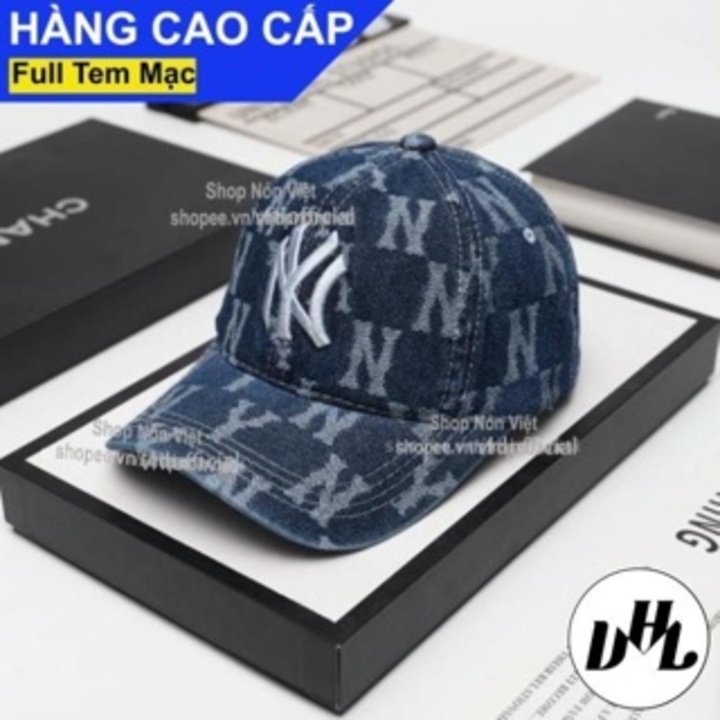 Mũ Lưỡi Trai Nón Kết NY Thêu Lớn Vải Jeans Form Đứng Màu Xanh Đen Thời Trang Cao Cấp Vừa Mọi Đầu