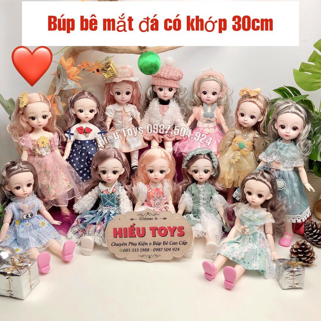 Búp Bê Barbei 30cm Mắt 4d Có Khớp Kèm Váy ,Giày Xinh Dễ Thương Đồ Chơi Cho Bé Gái Từ 2 Đến 6 Tuổi