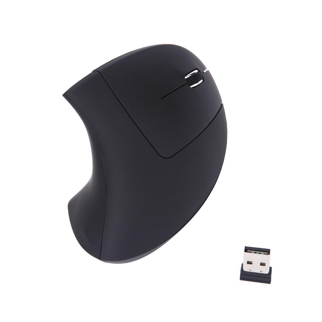 Laptop Tiện Ích 2.4G Không Dây Dọc Usb 6 Phím Chuột Thiết Kế Công Thái Học Quang Học 2400Dpi Chuột Đen Chuột Chơi Game Không Dây chuột