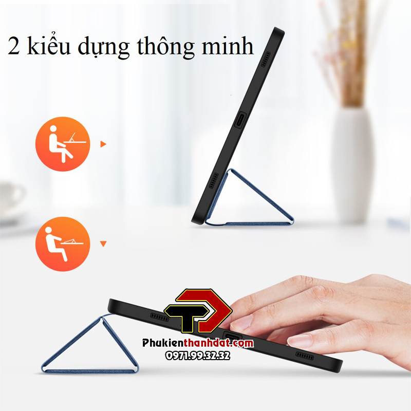 Bao da dành cho SamSung Galaxy Tab S9 FE chính hãng Dux Ducis Domo chống sốc, có khay đựng bút - Hàng chính hãng 