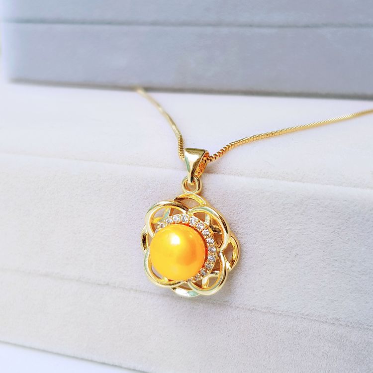 Mặt Dây Chuyền Ngọc Trai Nước Ngọt Thiên Nhiên Cao Cấp - Hoa Phú Quý - Trang Sức Cô Tấm - STACY PEARL (9-10y) - CTJ2811