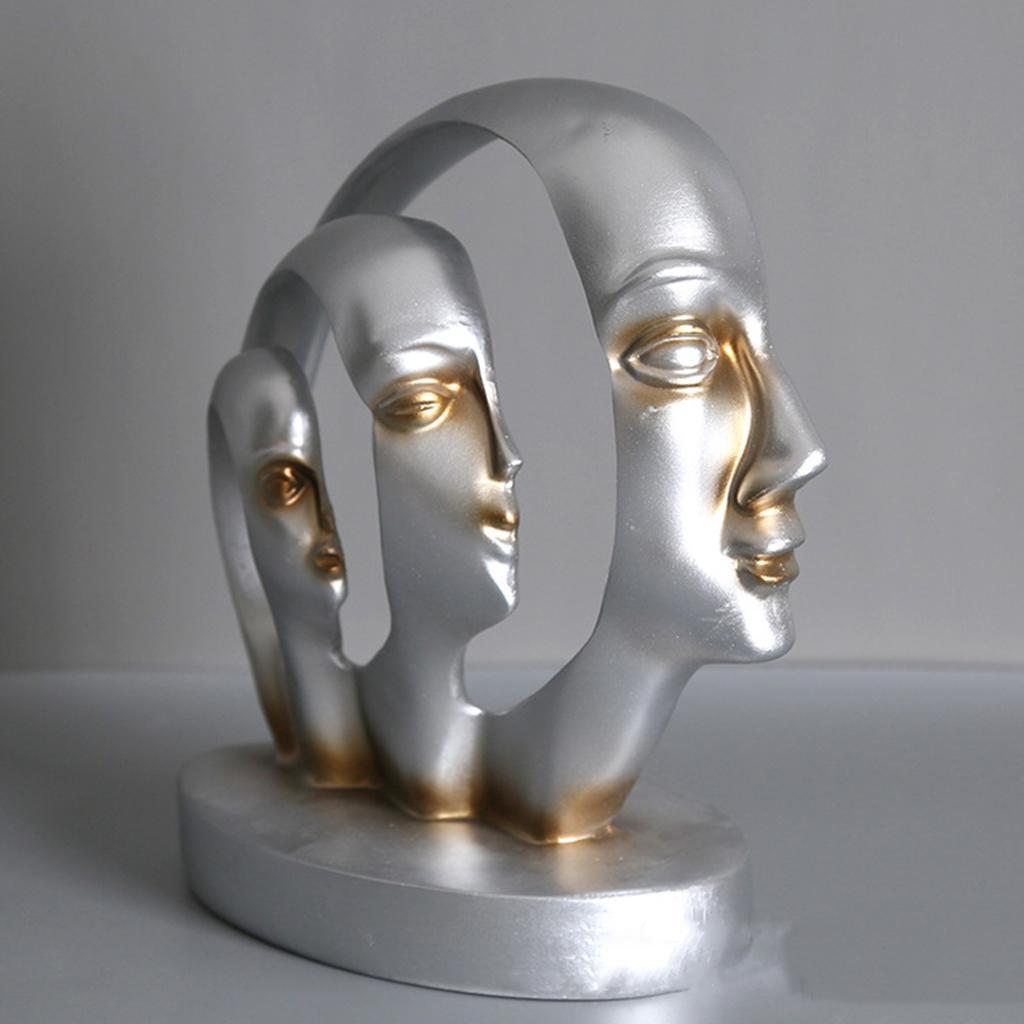 Modern Art Abstract Face Sculpture Figurine Home Resin Ornament